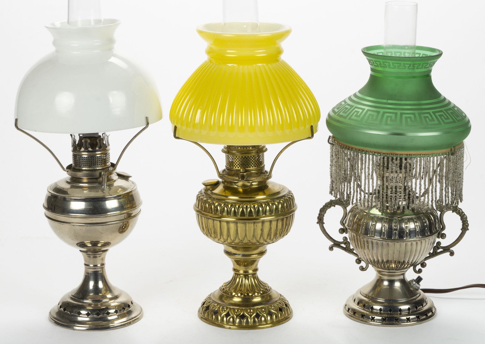 ASSORTED MIXED METAL JUNIOR MINIATURE LAMPS, LOT OF THREE, (1 of 1)