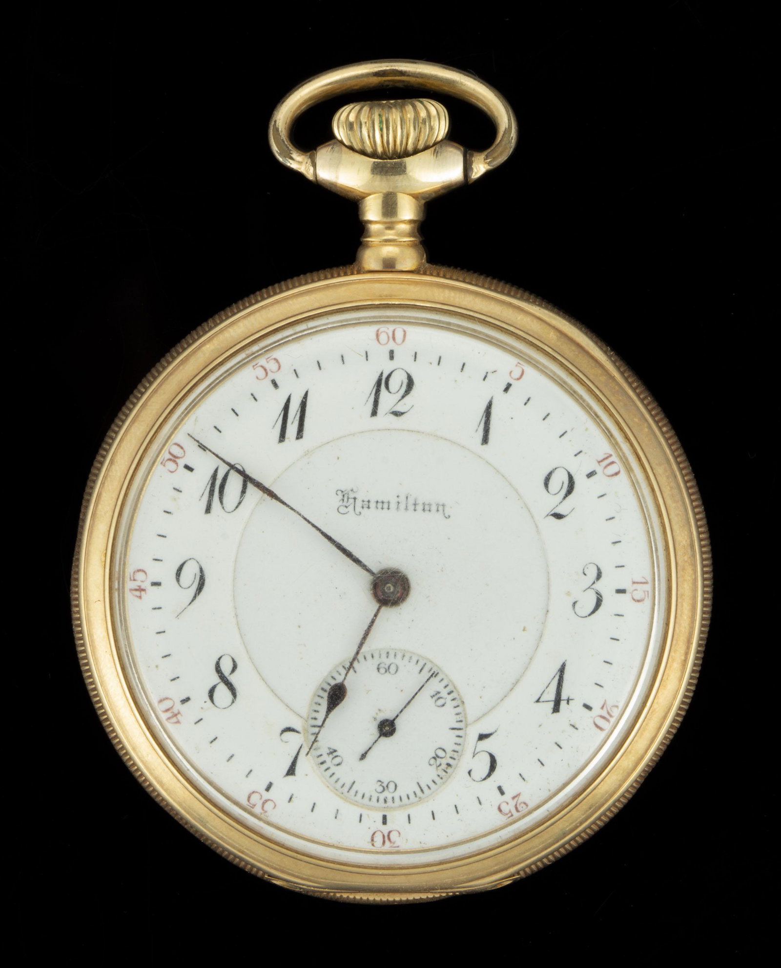 HAMILTON 23-JEWEL 14K YELLOW GOLD-CASED MODEL 3 POCKET WATCH, (1 of 4)