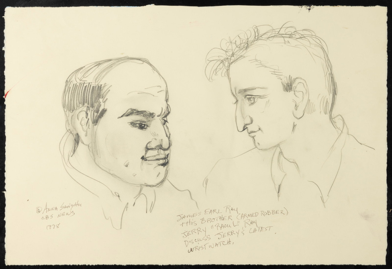 ANNA SANDHU RAY (VIRGINIA, XX / XXI) JAMES EARL RAY COURT ROOM SKETCH, (1 of 4)