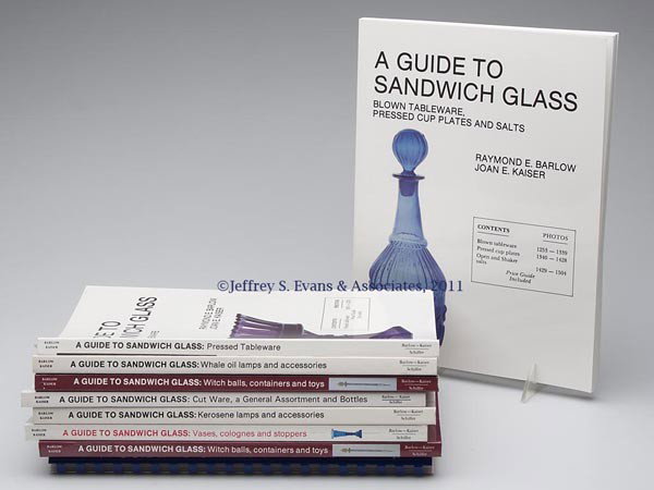 BOSTON AND SANDWICH GLASS REFERENCE VOLUMES, LOT OF : BOSTON AND SANDWICH GLASS REFERENCE VOLUMES, LOT OF NINE, "A Guide to Sandwich Glass", nine various volumes, Raymond E. Barlow and Joan E. Kaiser, Atglen, PA: Schiffer Publishing Co. and Barlow-Kaiser
