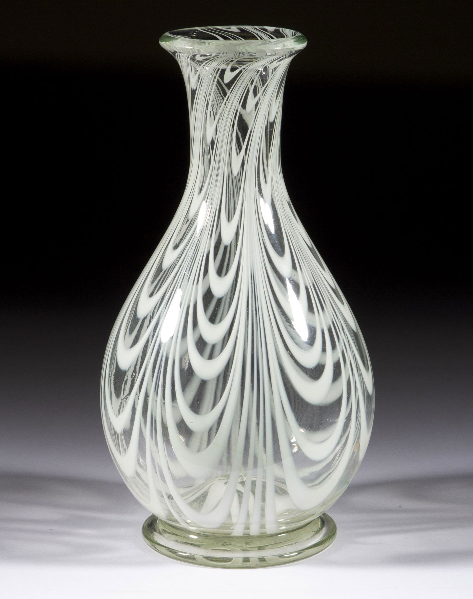 FREE-BLOWN MARBRIE-LOOP FOOTED BOTTLE (1 of 2)