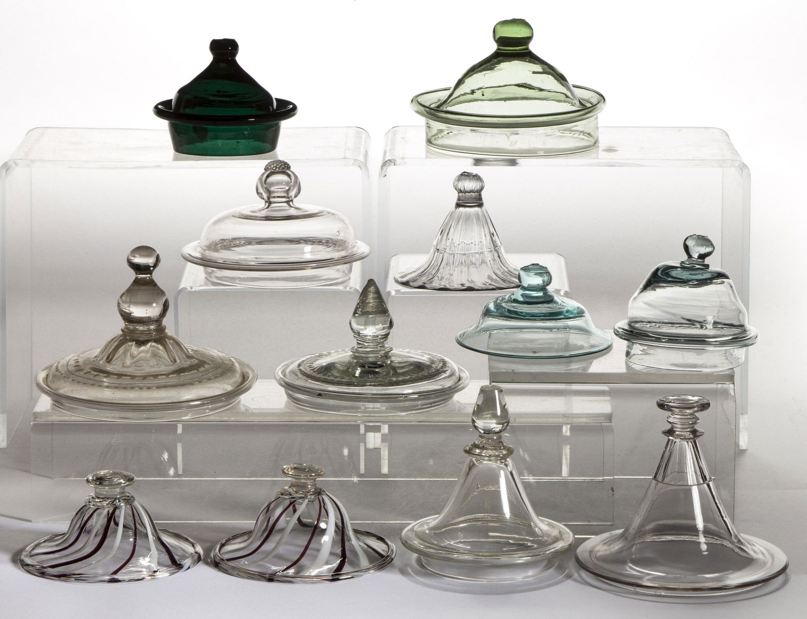 ASSORTED FREE-BLOWN GLASS LOOSE COVERS, LOT OF 12 (1 of 1)