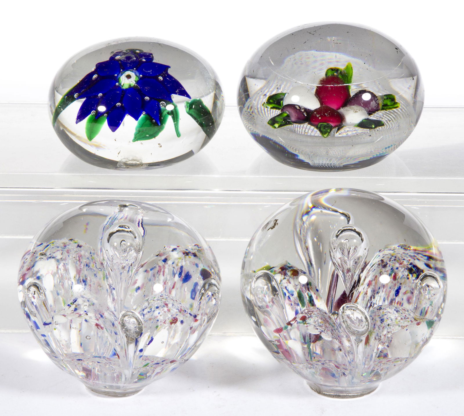 ASSORTED ANTIQUE GLASS PAPERWEIGHTS, LOT OF FOUR (1 of 3)