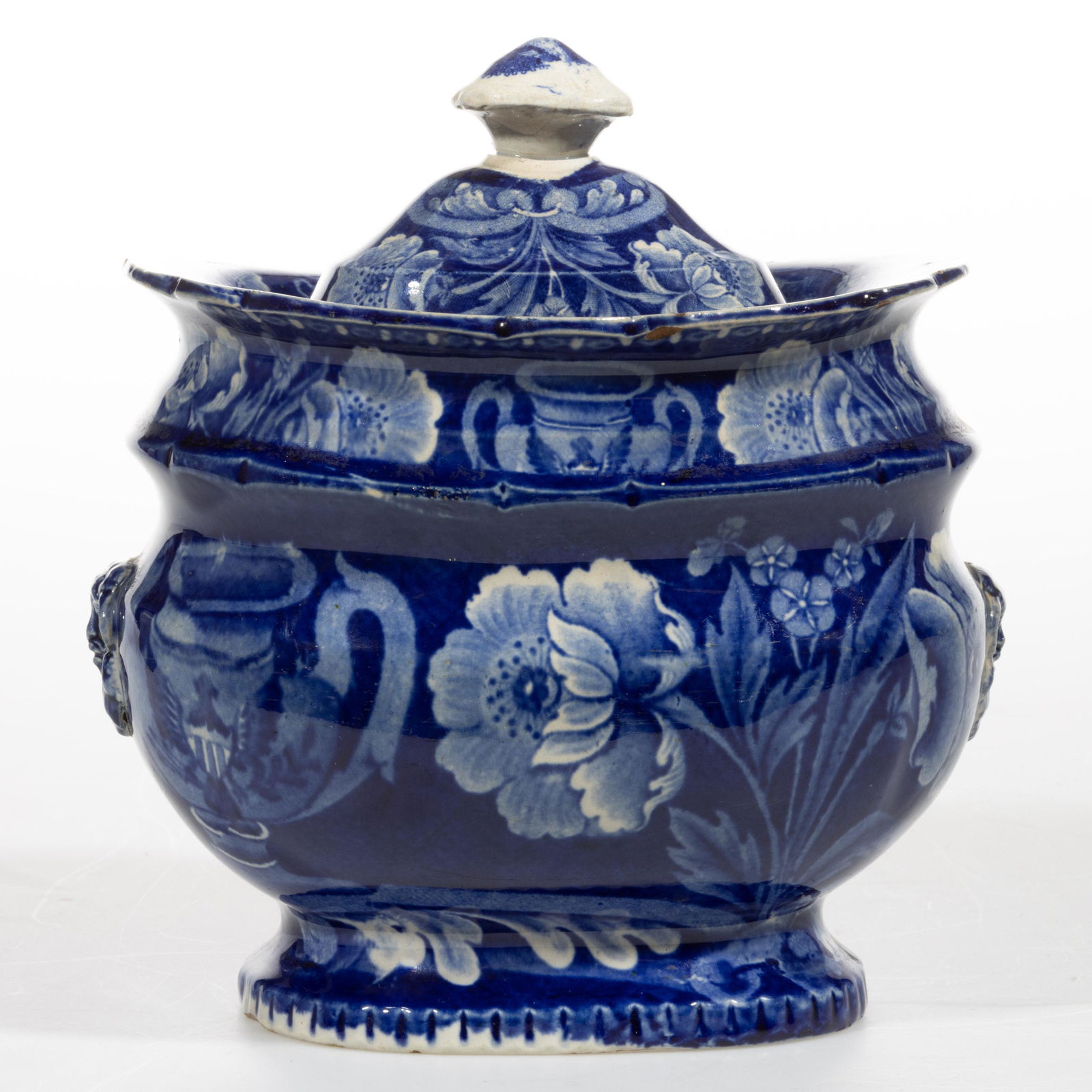 STAFFORDSHIRE AMERICAN HISTORICAL TRANSFER-PRINTED CERAMIC SUGAR BOWL (1 of 6)