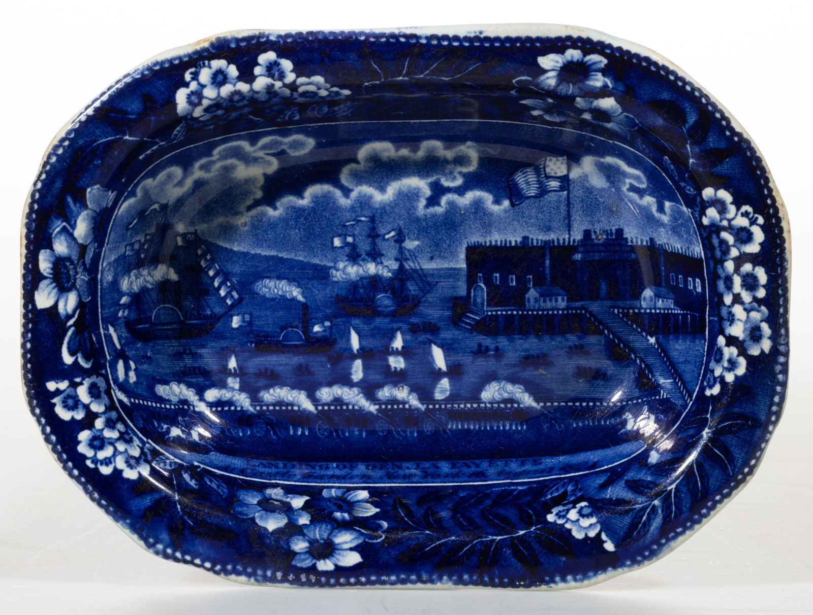 STAFFORDSHIRE AMERICAN HISTORICAL TRANSFER-PRINTED CERAMIC VEGETABLE DISH (1 of 2)