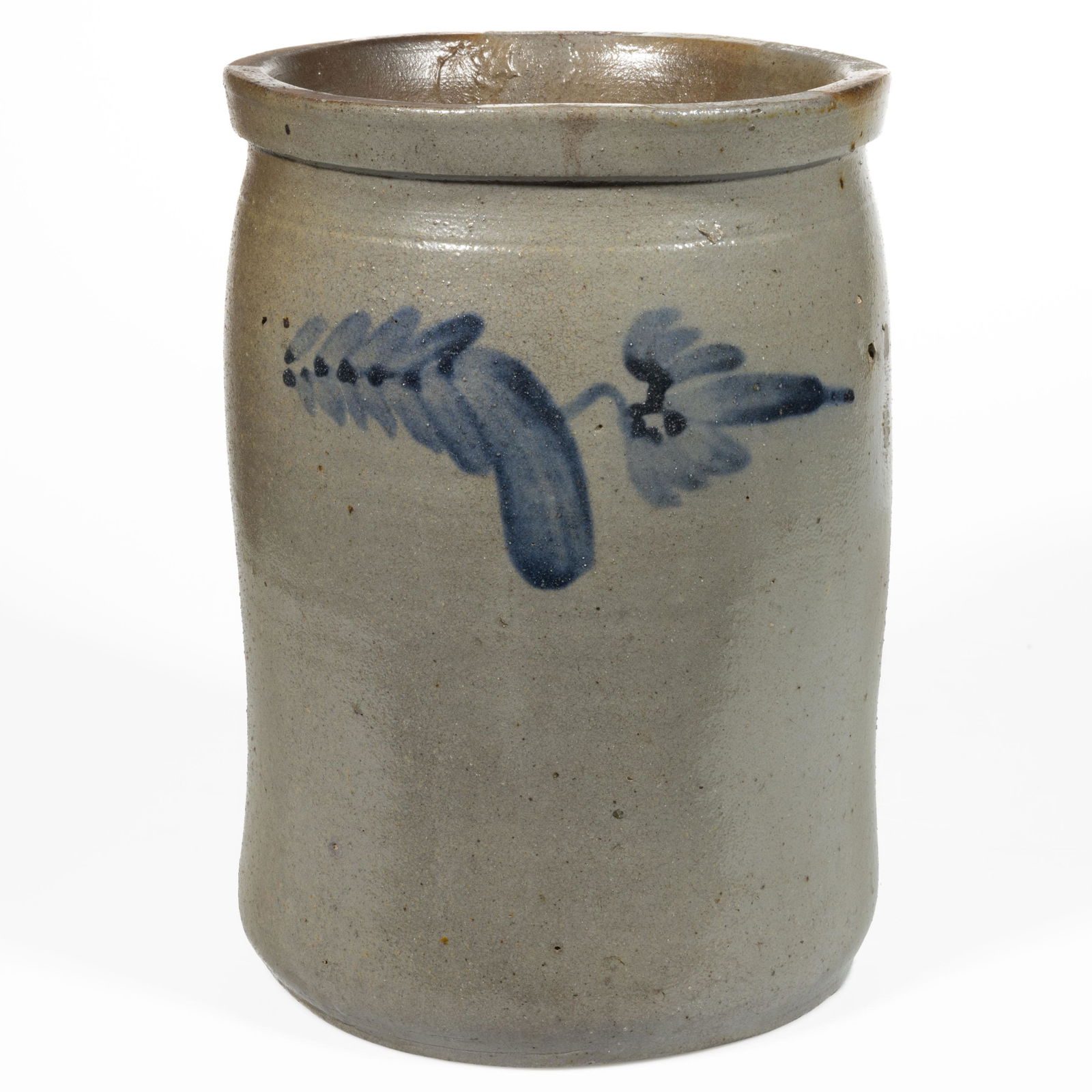 STAMPED "SOLOMON BELL / STRASBURG / VA", SHENANDOAH VALLEY OF VIRGINIA DECORATED STONEWARE JAR (1 of 6)