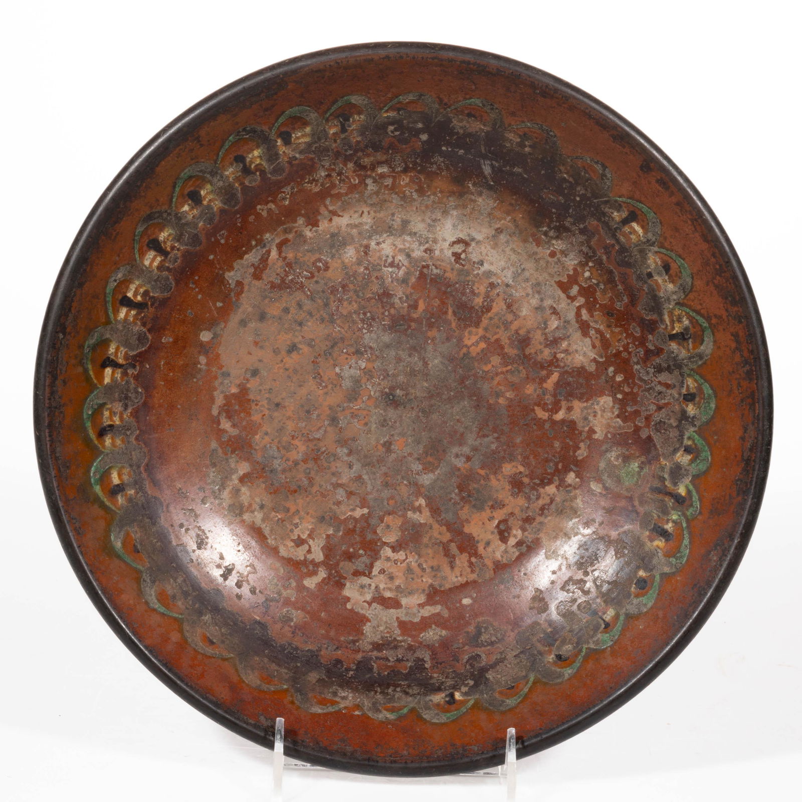 HAGERSTOWN, MARYLAND DECORATED EARTHENWARE / REDWARE BOWL / DISH (1 of 3)