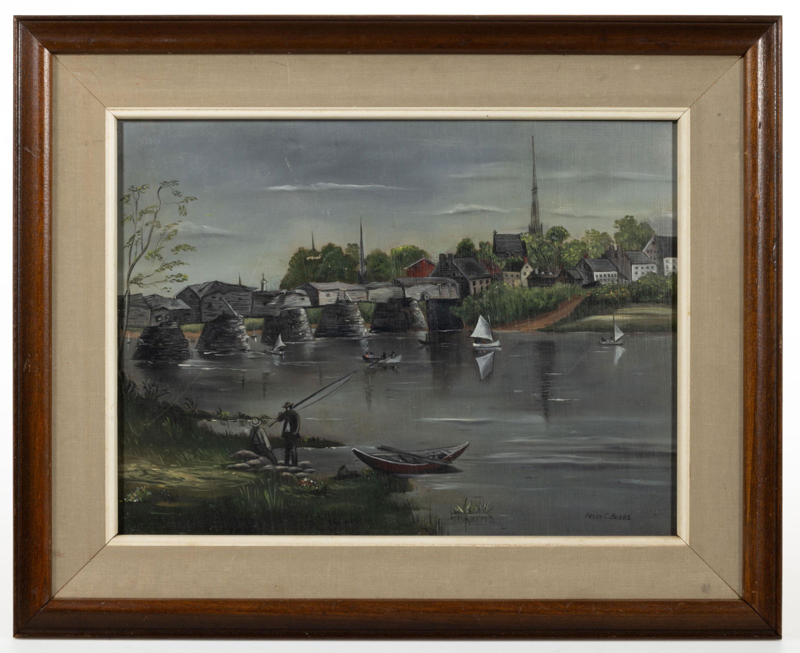 HELEN C. BEERS (AMERICAN, 1881-1980) "THE OLD COVERED BRIDGE / SCHENECTADY, N.Y." PAINTING (1 of 7)