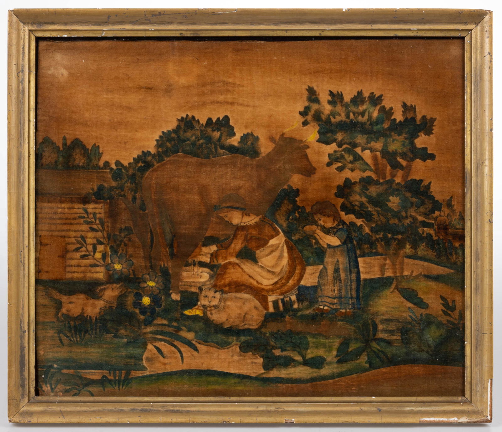 NEW ENGLAND FOLK ART THEOREM PAINTING (1 of 3)