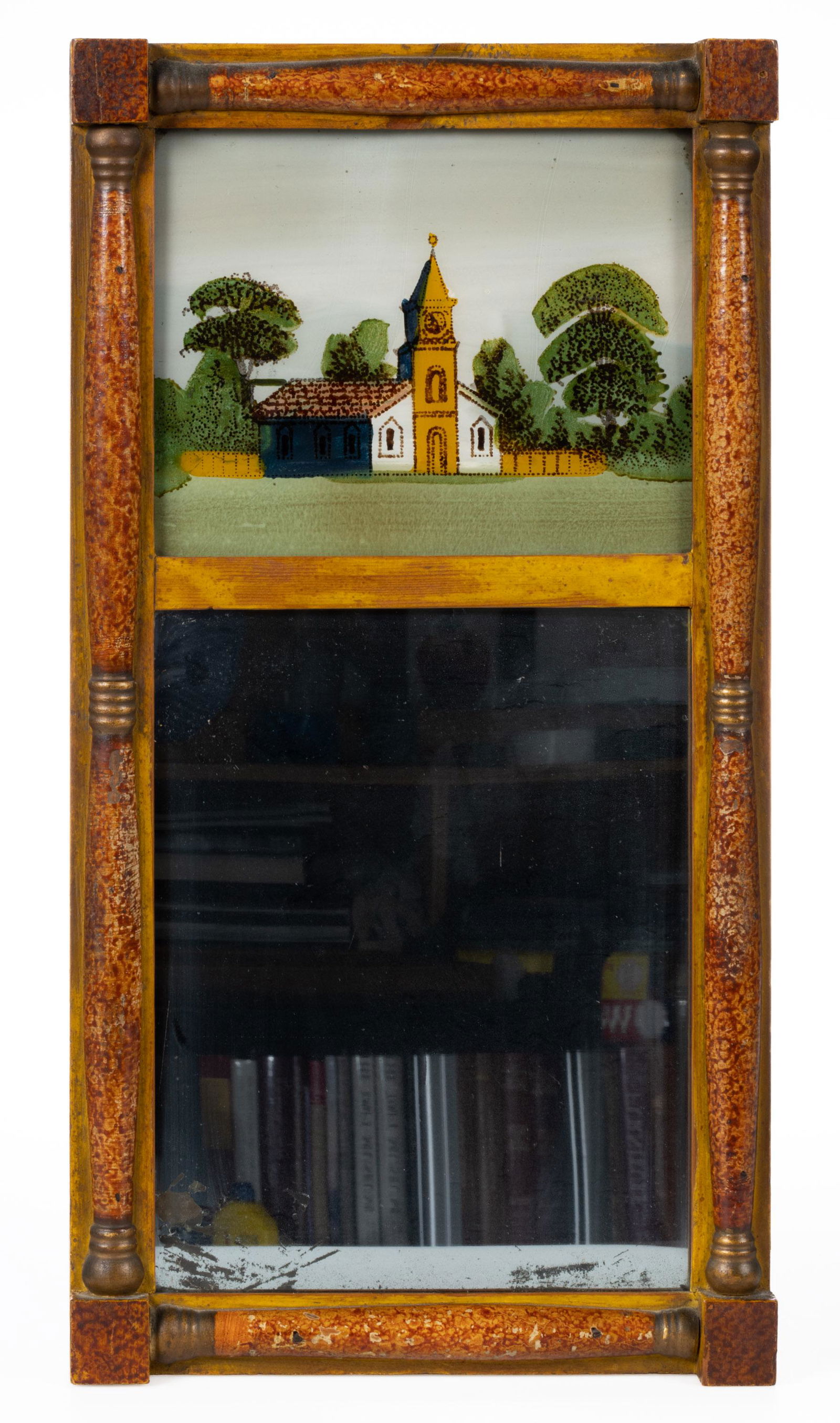 AMERICAN CLASSICAL PAINT-DECORATED WALL MIRROR (1 of 3)