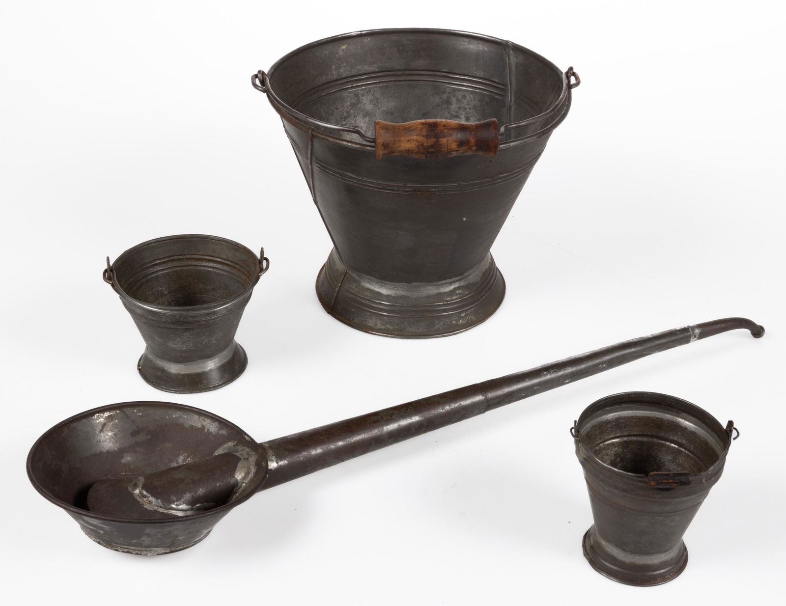 AMERICAN SHEET-IRON / TIN BUCKETS, LOT OF THREE (1 of 1)