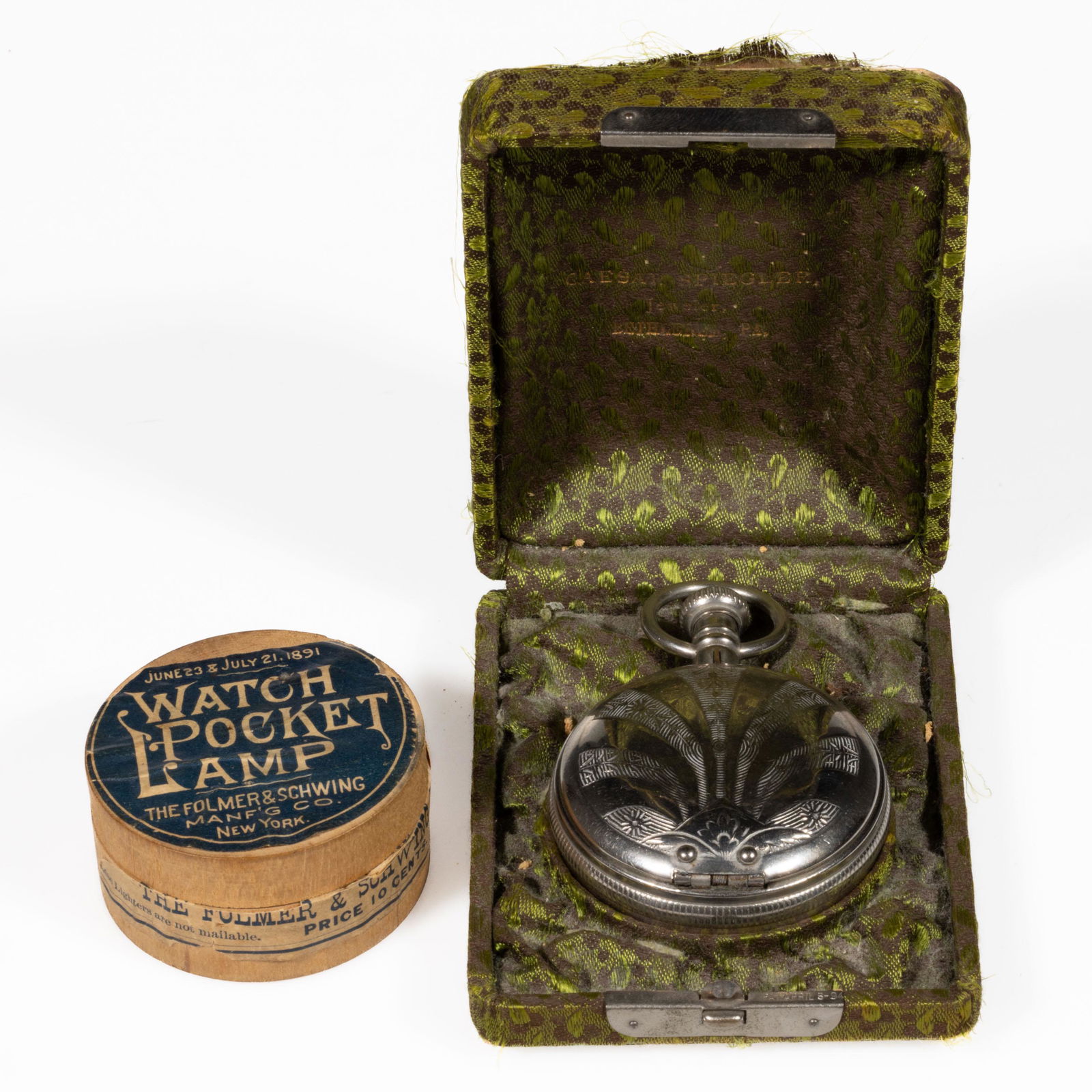 FOLMER & SCHWING, NEW YORK WATCH POCKET LAMP (1 of 3)