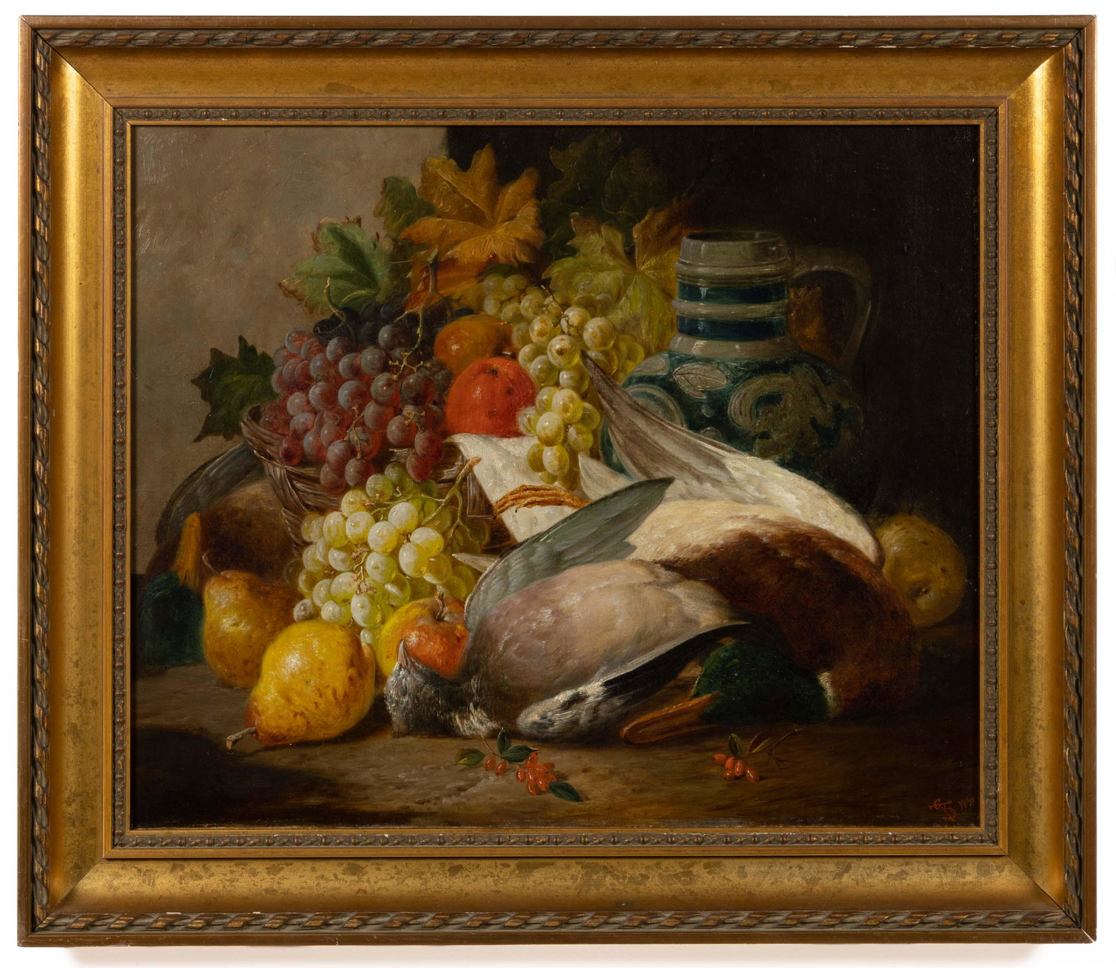 CARDUCIUS PLANTAGENET REAM (ILLINOIS / OHIO, 1837-1917) STILL-LIFE: CARDUCIUS PLANTAGENET REAM (ILLINOIS / OHIO, 1837-1917) STILL-LIFE, oil on canvas laid on board, a large and complex example of the artist's work, featuring a bountiful table-top arrayed with an overf
