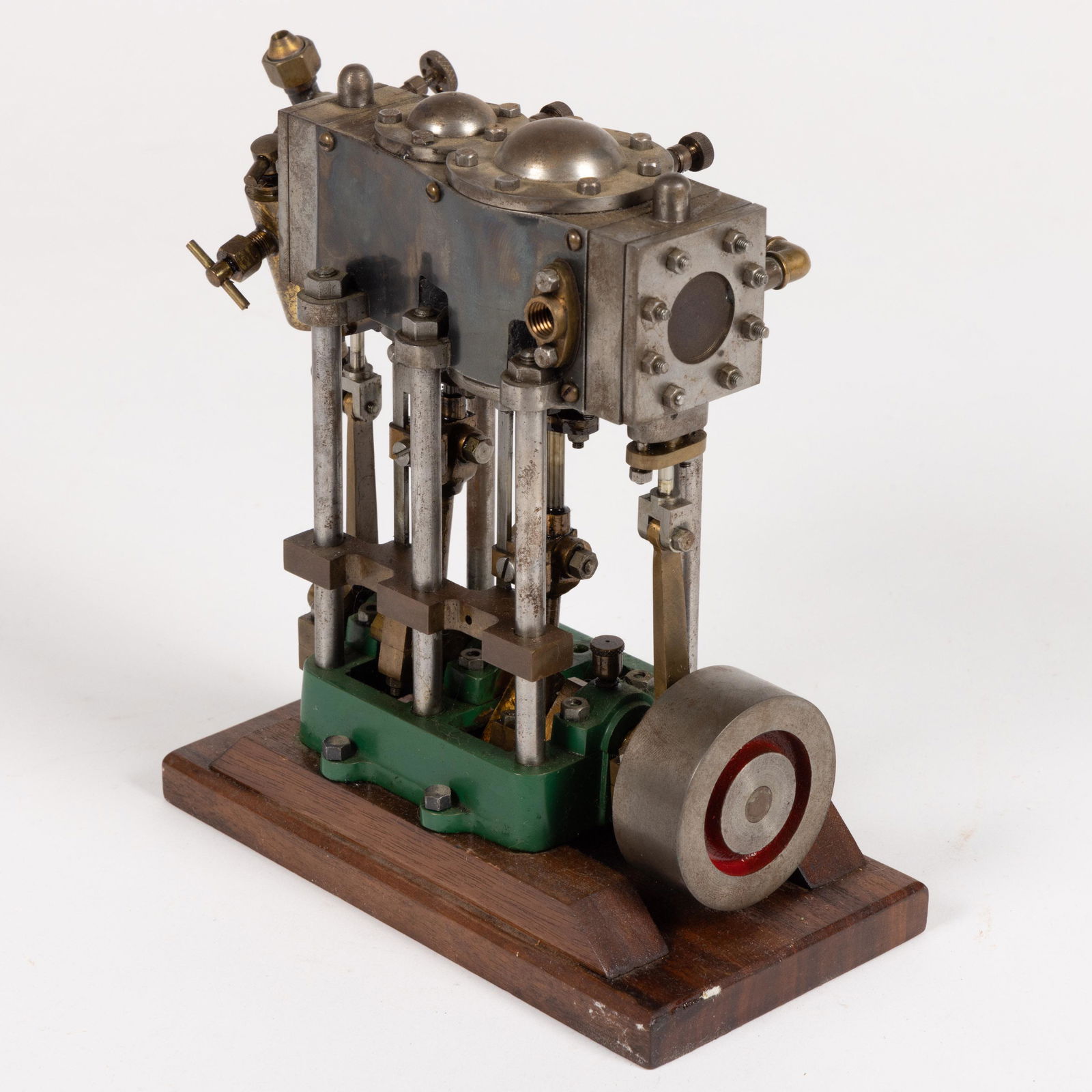 ATTRIBUTED ENGLISH STUART TURNER MODELS MIXED METALS TWIN-CYLINDER MARINE LAUNCH MODEL STEAM ENGINE (1 of 3)