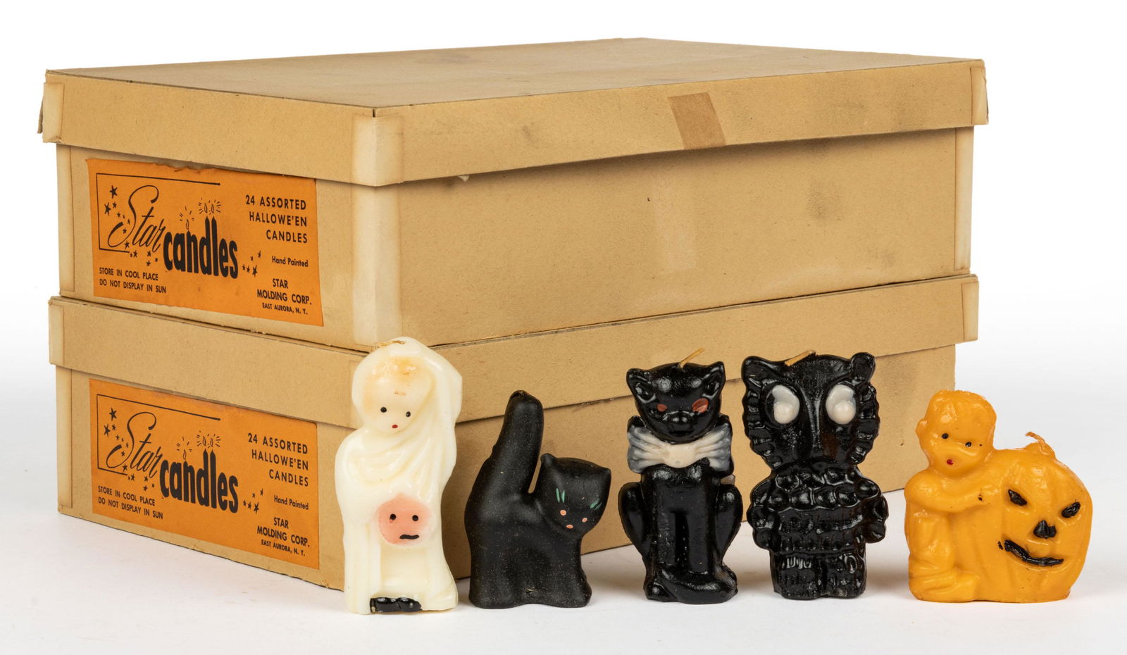 STAR MOLDING CORPORATION HALLOWEEN CANDLES, LOT OF TWO BOXES (1 of 3)