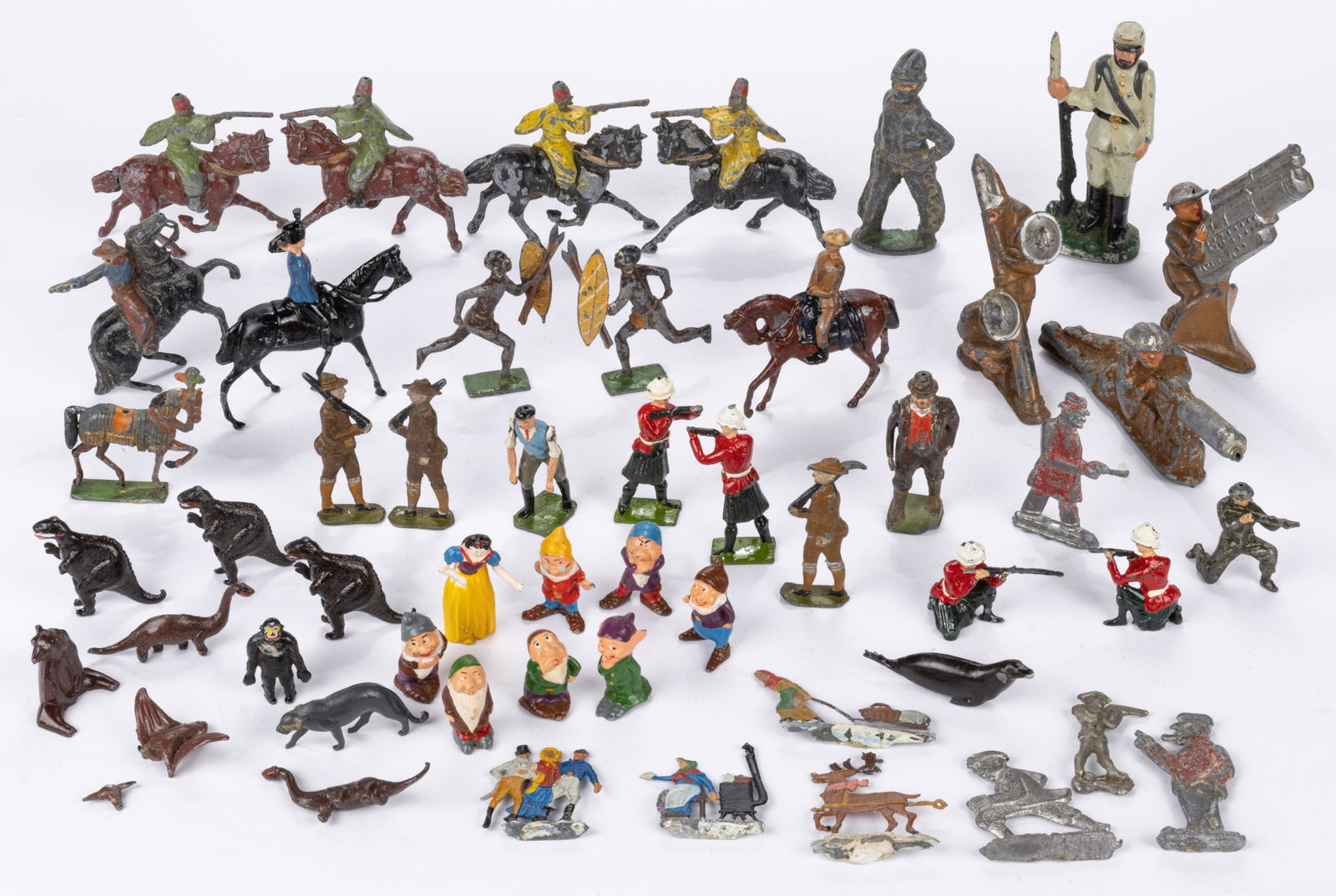 ASSORTED PAINTED CAST-LEAD TOYS, UNCOUNTED LOT, (1 of 5)