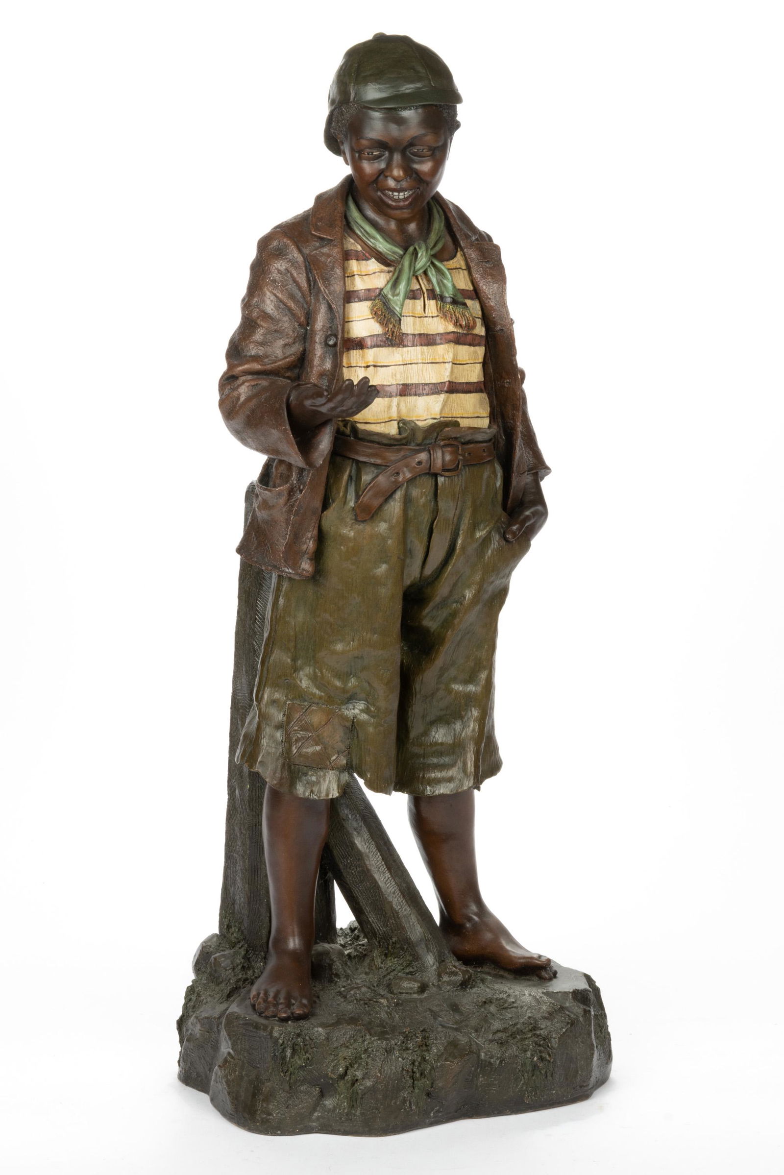 AUSTRIAN JOHANN MARESCH BLACK AMERICANA TERRACOTTA LARGE FIGURE (1 of 4)