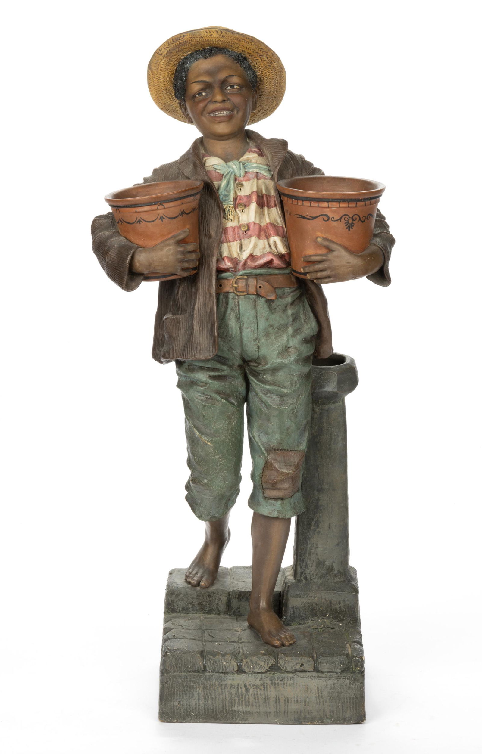 AUSTRIAN JOHANN MARESCH BLACK AMERICANA TERRACOTTA LARGE FIGURE (1 of 3)