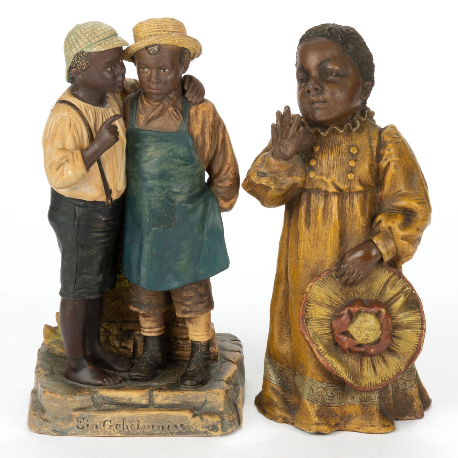 AUSTRIAN / GERMAN BLACK AMERICANA TERRACOTTA FIGURES, LOT OF TWO (1 of 3)