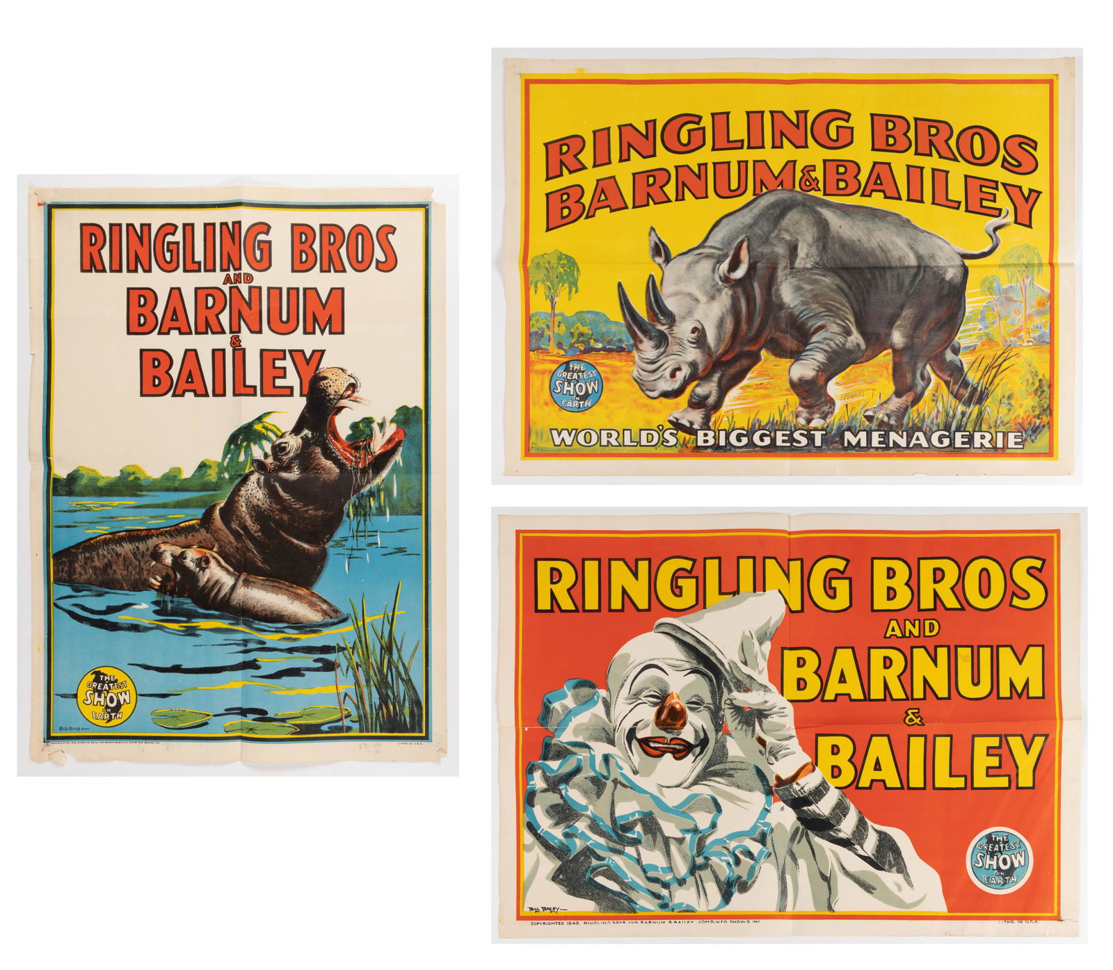 RINGLING BROTHERS AND BARNUM & BAILEY CIRCUS POSTERS, LOT OF THREE (1 of 3)