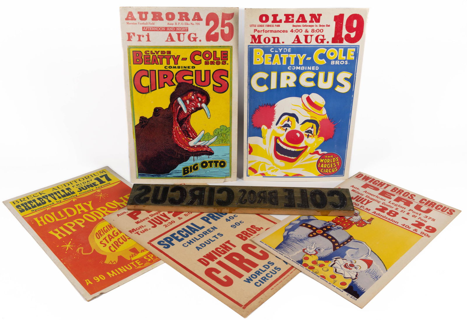 VINTAGE CIRCUS POSTERS, LOT OF FIVE (1 of 5)