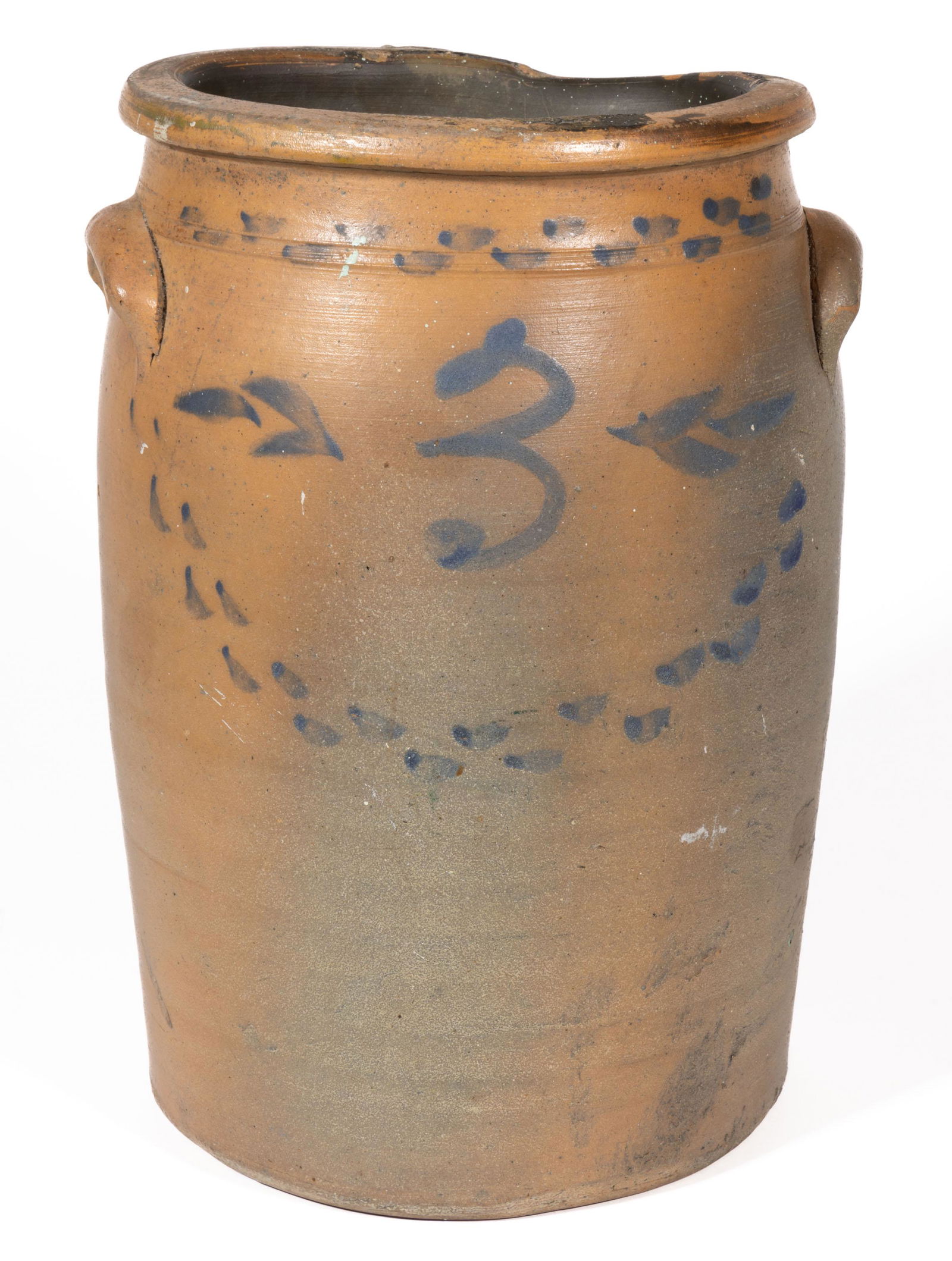 JANE LEW, WEST VIRGINIA ATTRIBUTED DECORATED STONEWARE JAR (1 of 5)
