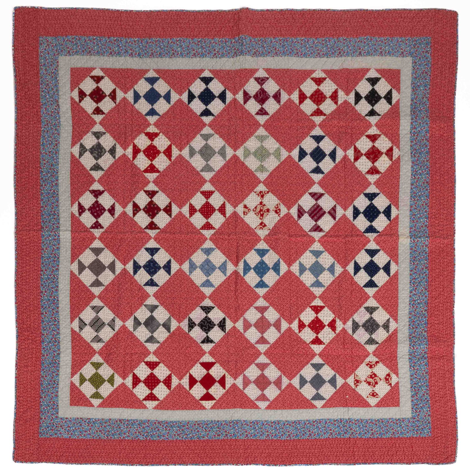 AMERICAN "SHOO FLY" PIECED QUILT (1 of 4)