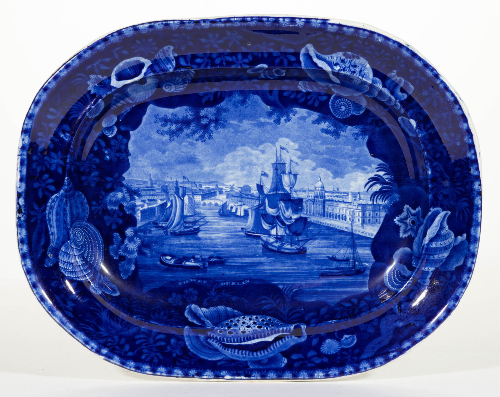STAFFORDSHIRE IRISH VIEW TRANSFER-PRINTED CERAMIC PLATTER (1 of 2)