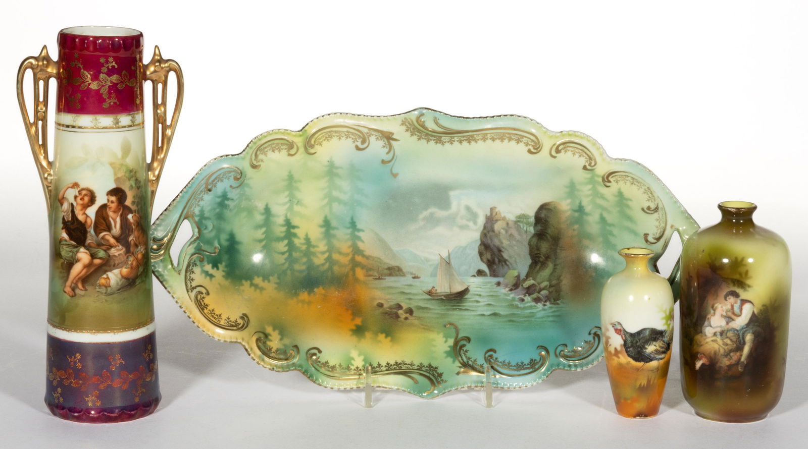 R.S. PRUSSIA PORCELAIN ARTICLES, LOT OF FOUR (1 of 1)