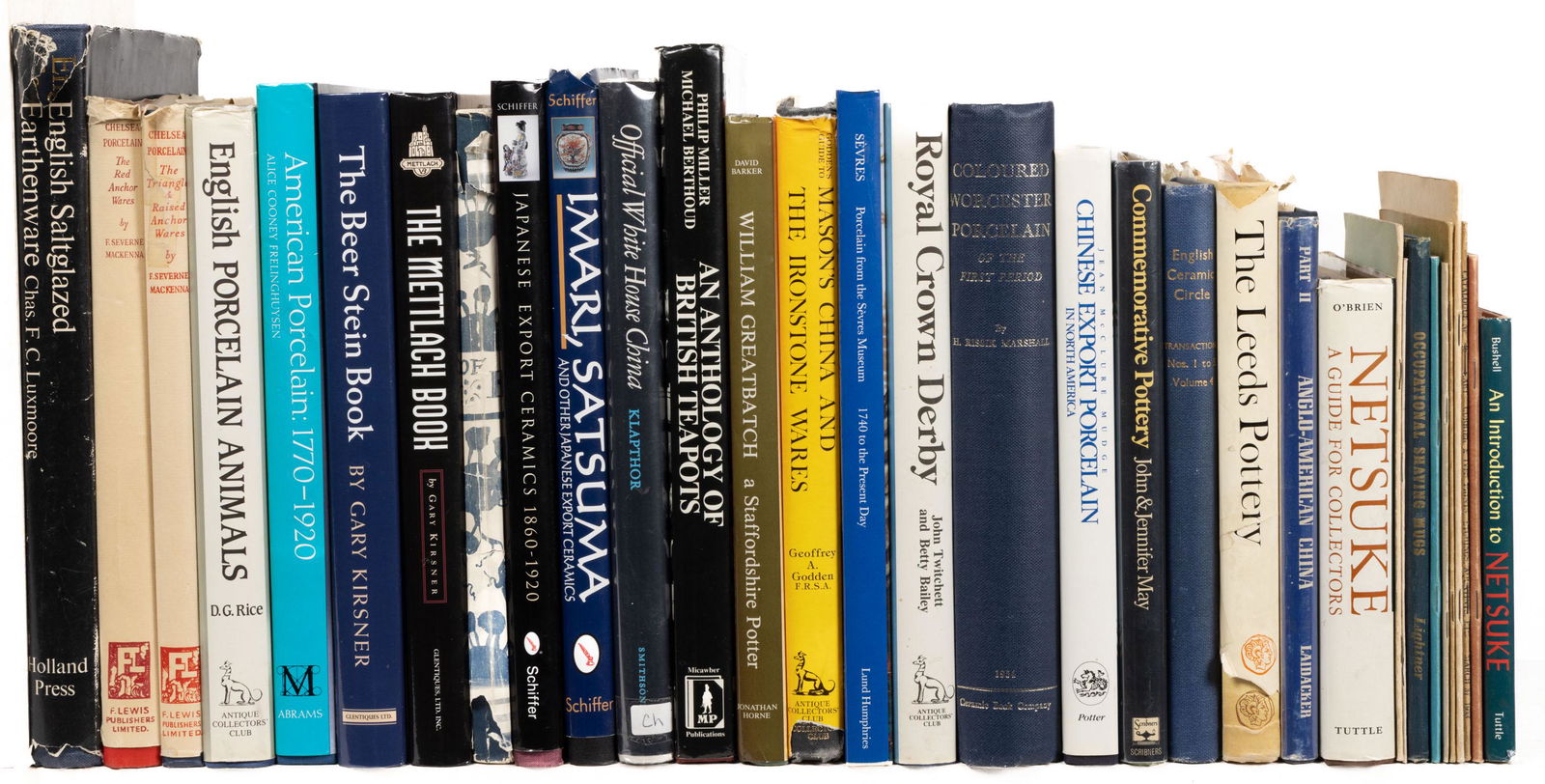 ASSORTED CERAMIC AND OTHER REFERENCE VOLUMES, PAMPHLETS, AND AUCTION CATALOGUES, LOT OF 34 (1 of 1)