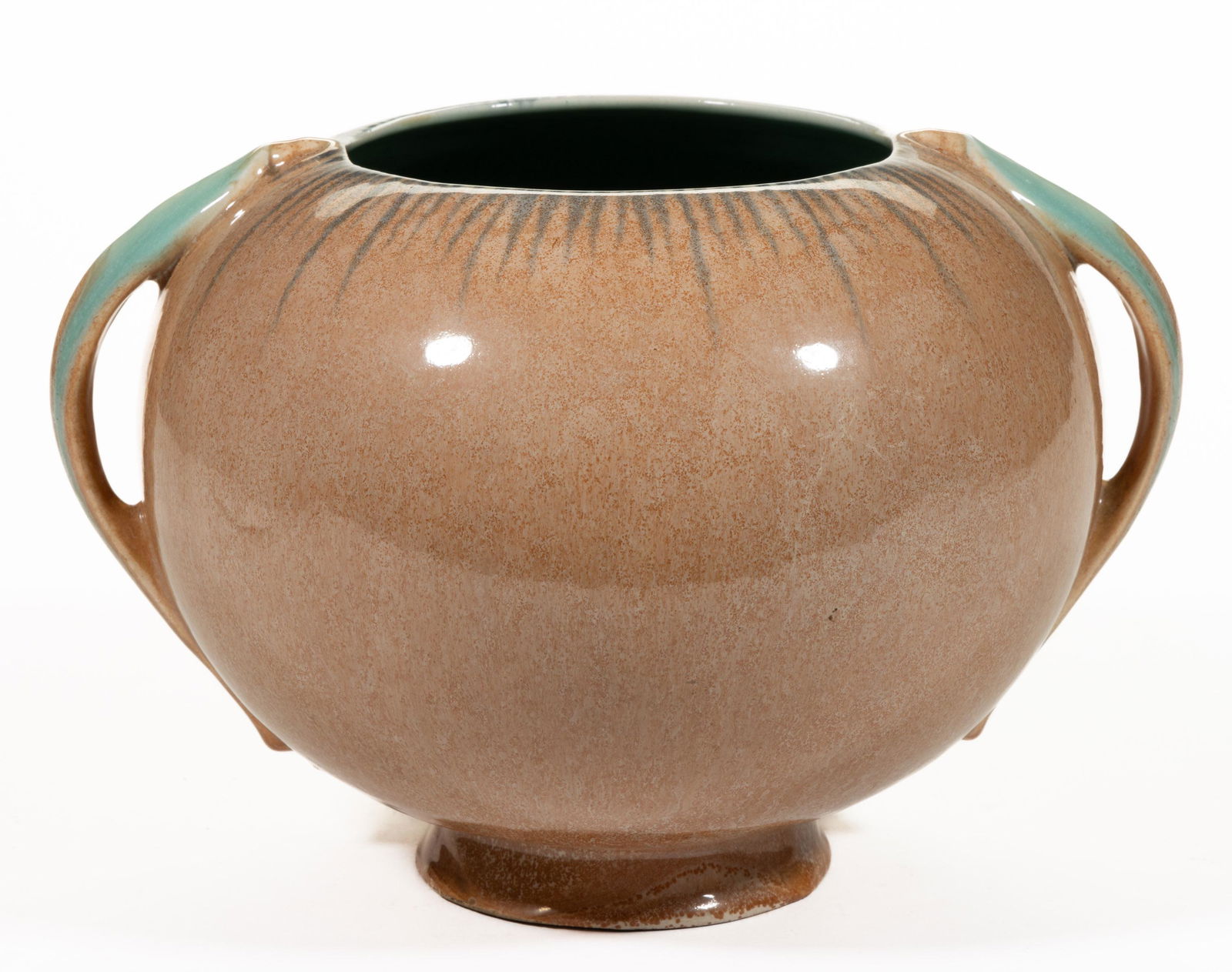 AMERICAN ROSEVILLE ART DECO ORIAN ART POTTERY VASE (1 of 3)