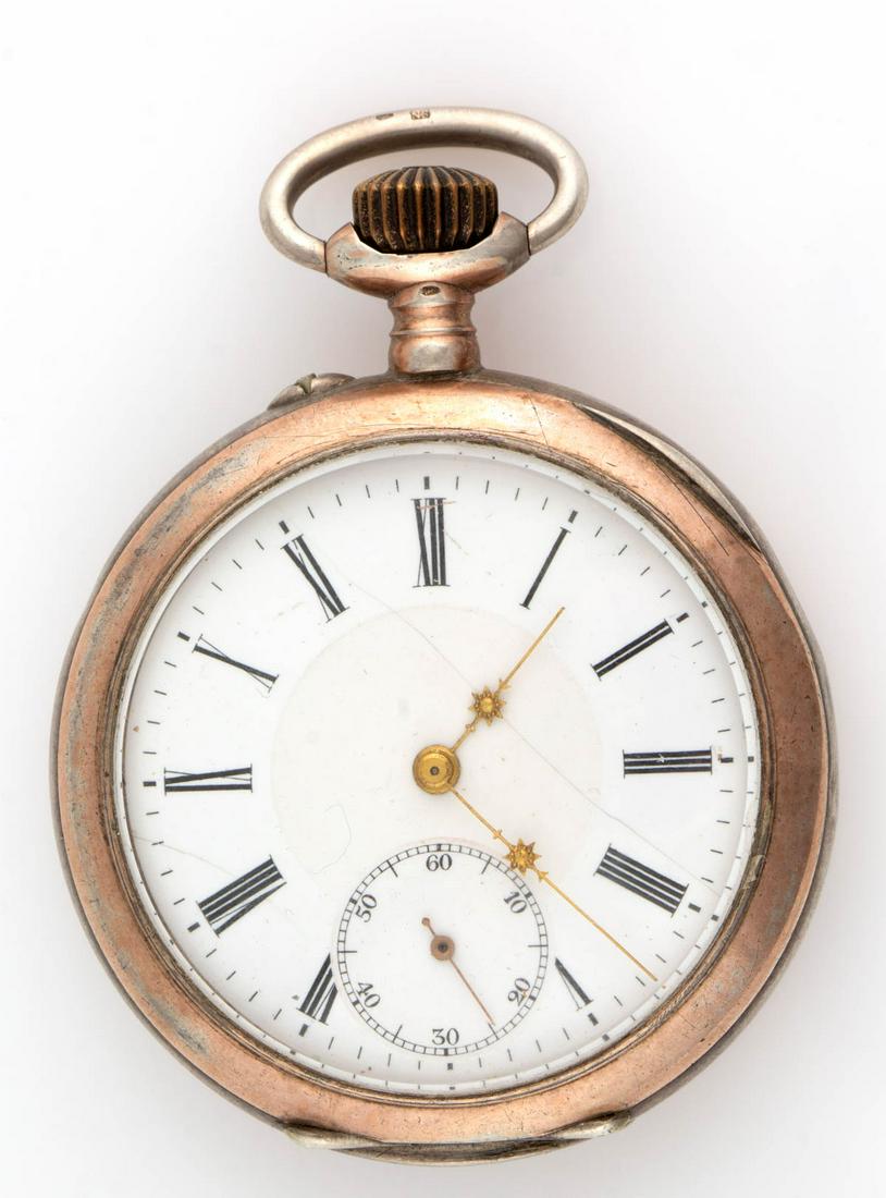 AUGUSTE FAVRE SWISS 0.800 SILVER CASE 15-JEWEL POCKET WATCH (1 of 4)