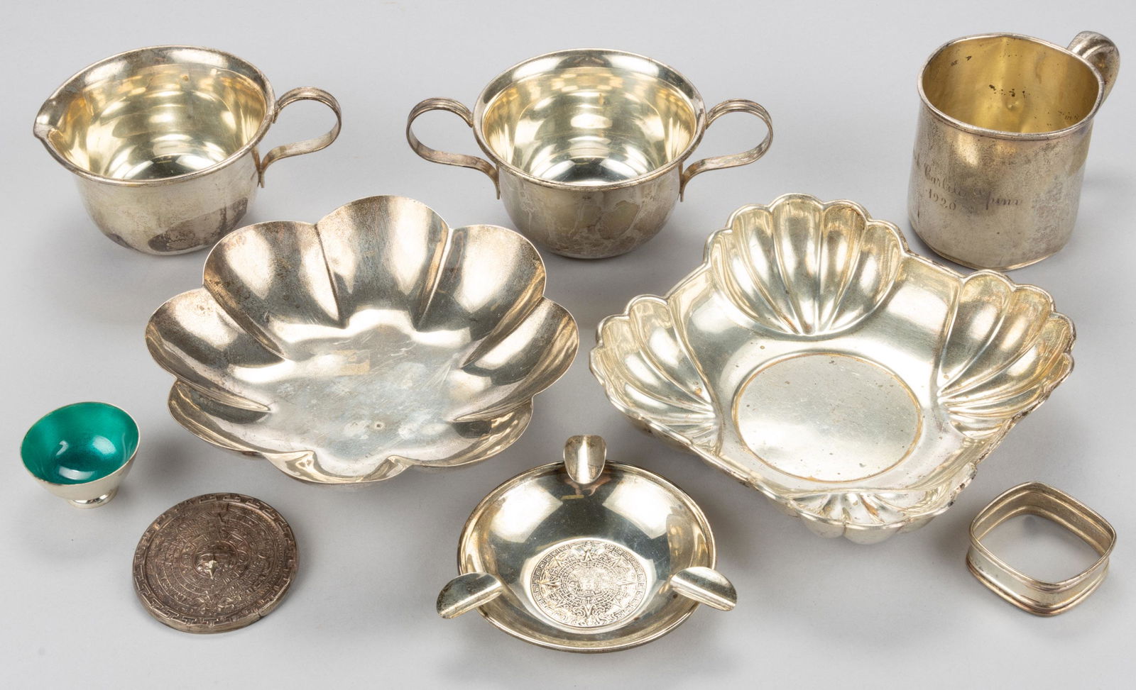 AMERICAN AND MEXICAN STERLING SILVER ARTICLES, LOT OF NINE (1 of 1)