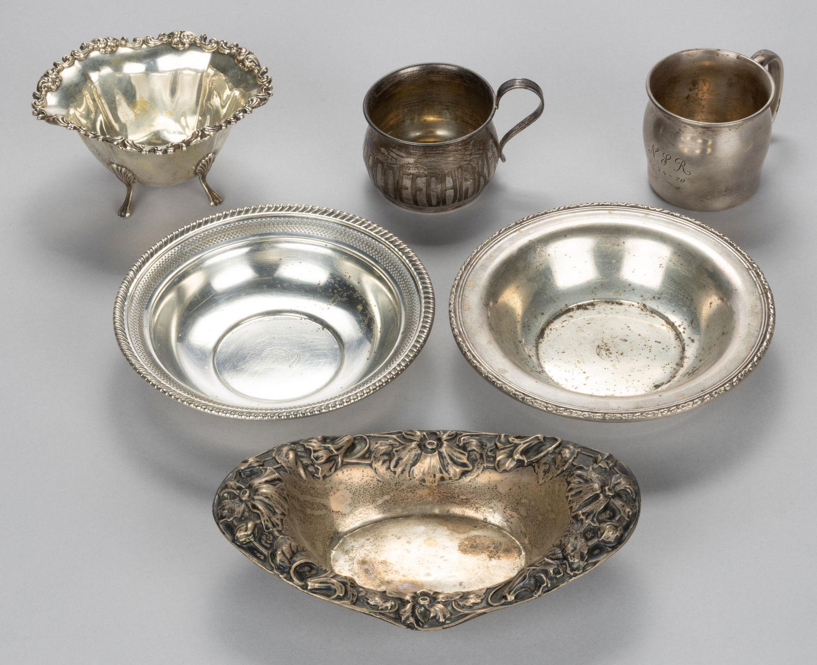 ASSORTED AMERICAN / RECAST STERLING SILVER ARTICLES, LOT OF SIX (1 of 1)