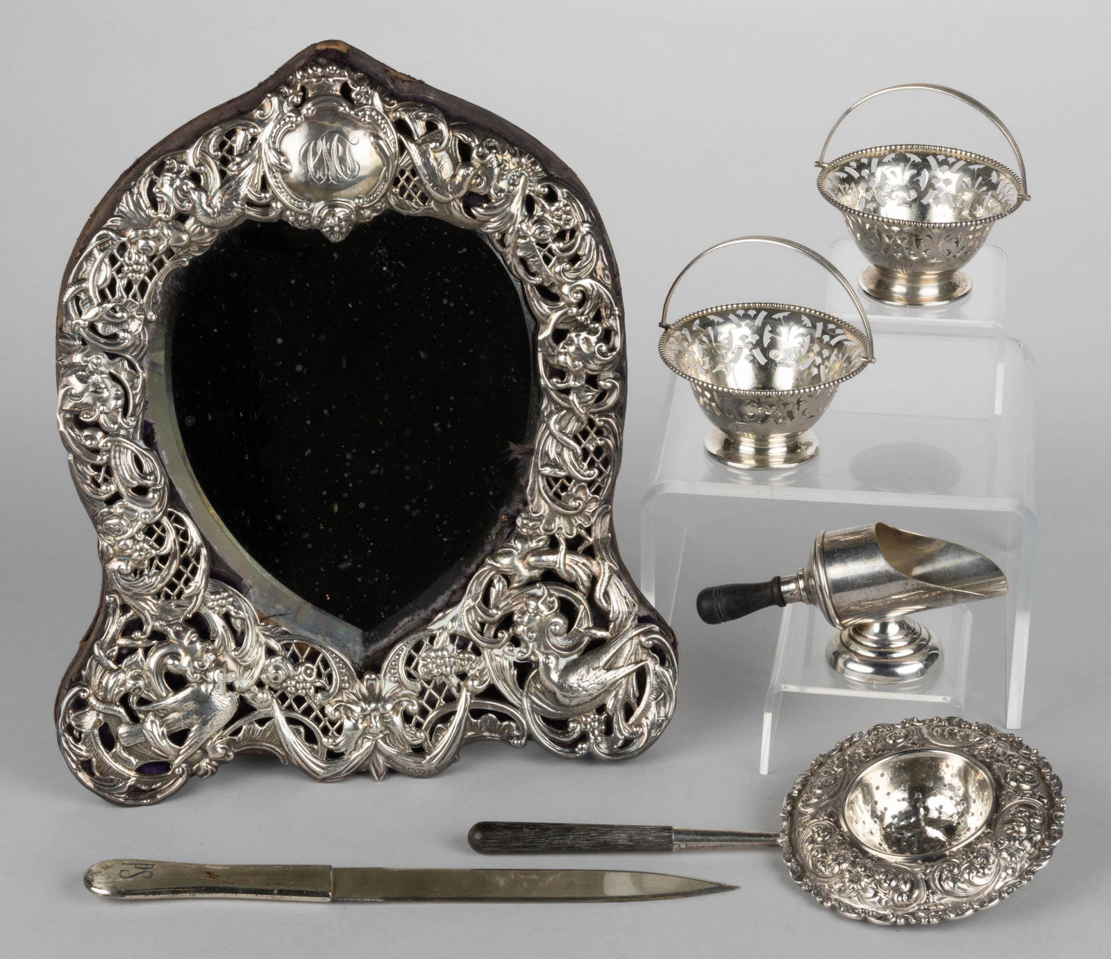 CARTIER-RETAILED AND OTHER STERLING SILVER ARTICLES, LOT OF SIX (1 of 1)