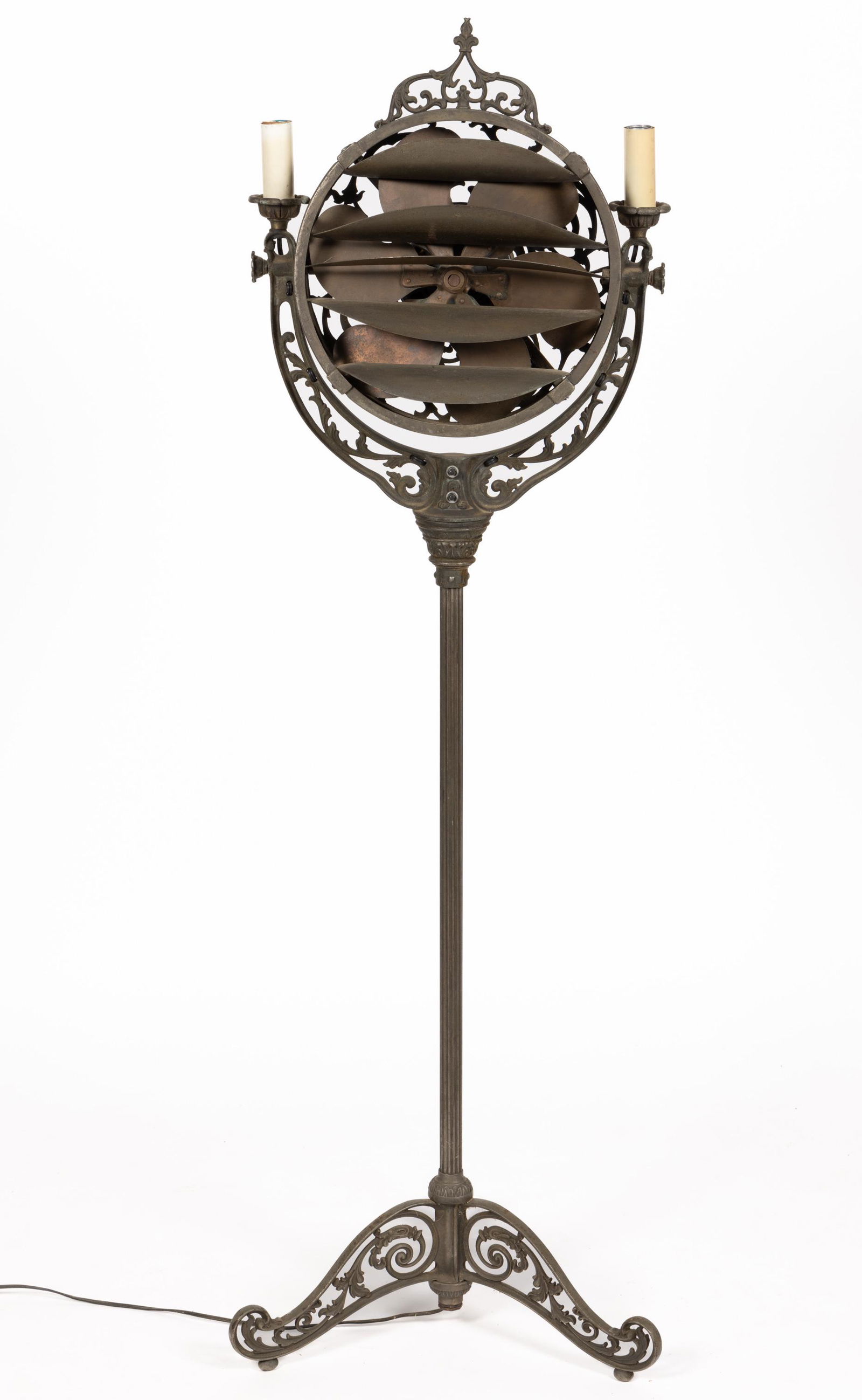 THE CINCINNATI VICTOR CO. LUMINARIE CAST-IRON FUNERAL PARLOR FAN (1 of 5)