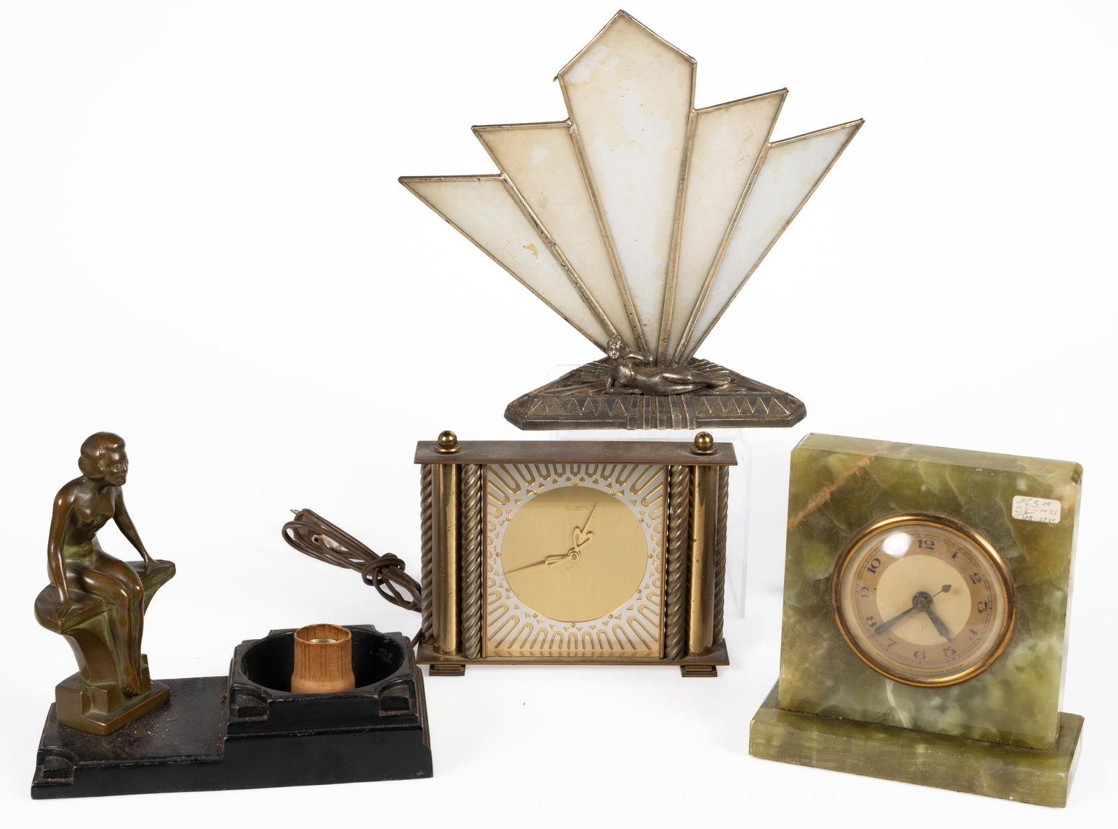 ART DECO DESK LAMPS AND CLOCKS, LOT OF FOUR (1 of 5)