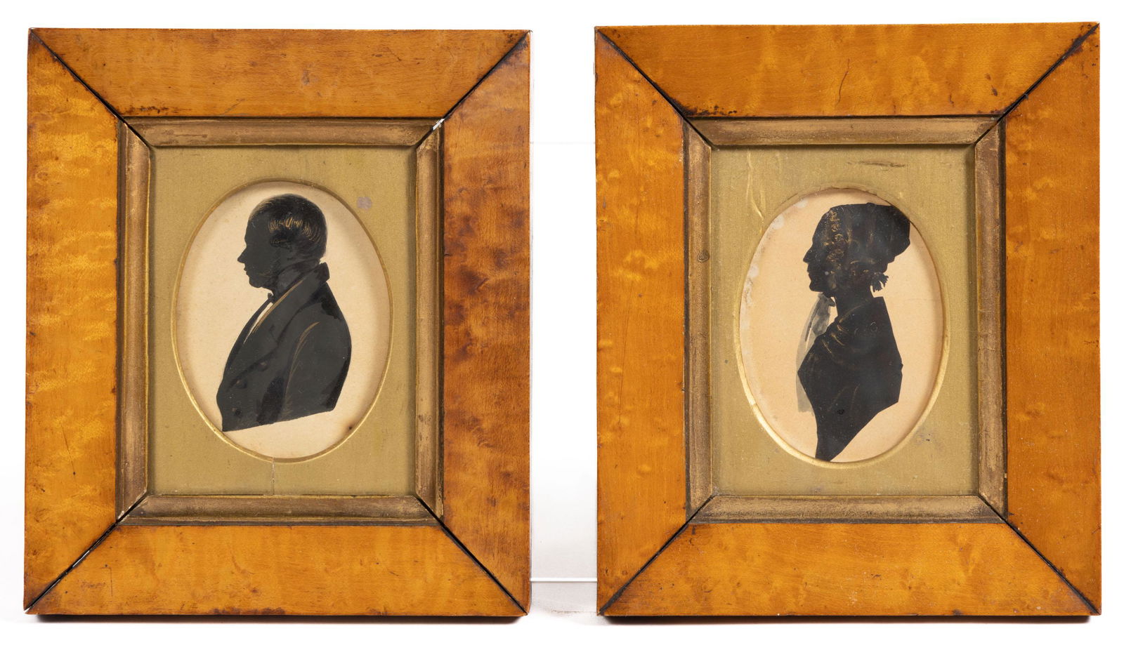 PAIR OF AMERICAN OR BRITISH SCHOOL (19TH CENTURY) FOLK ART SILHOUETTES (1 of 2)