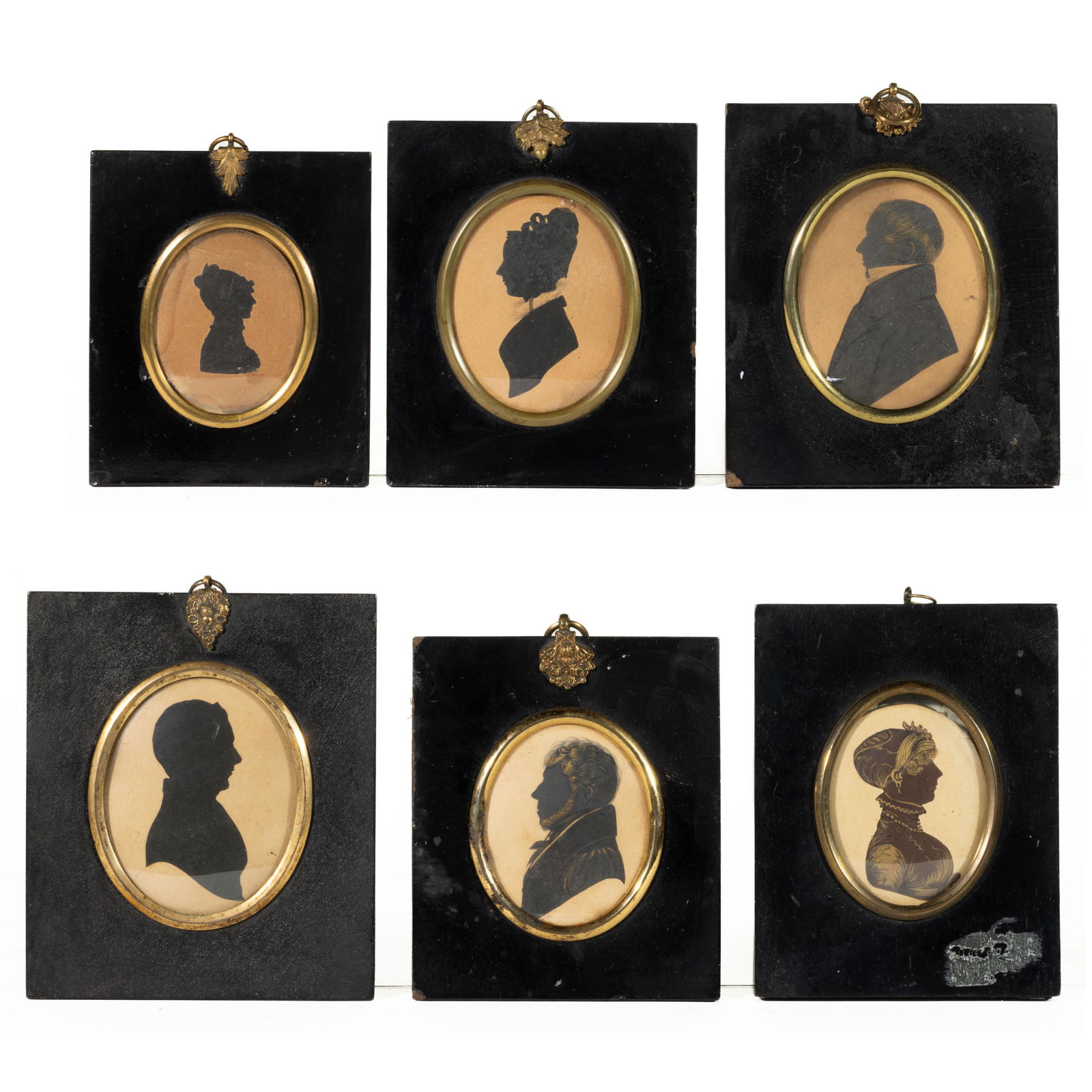 AMERICAN OR BRITISH SCHOOL (19TH CENTURY) FOLK ART SILHOUETTE PORTRAITS, LOT OF SIX (1 of 5)