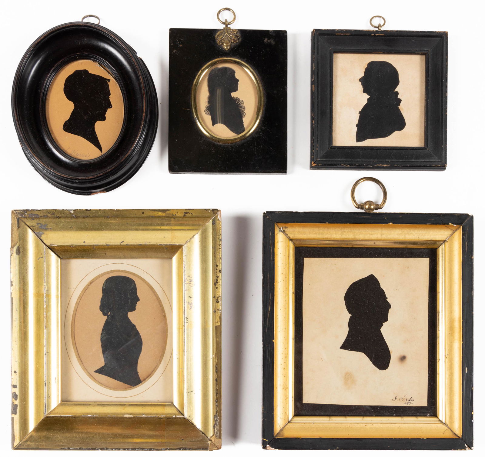 AMERICAN OR BRITISH SCHOOL (19TH CENTURY) FOLK ART SILHOUETTES, LOT OF FIVE (1 of 5)
