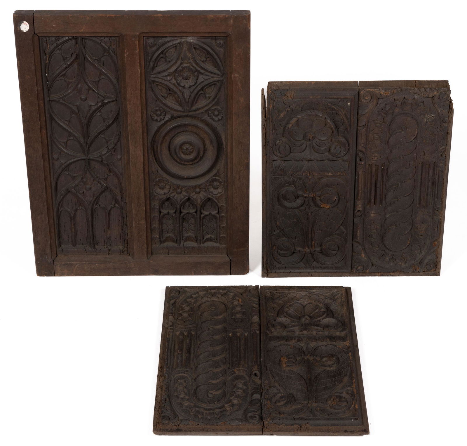 CONTINENTAL CARVED OAK ARTICLES / PANELS, LOT OF THREE (1 of 5)