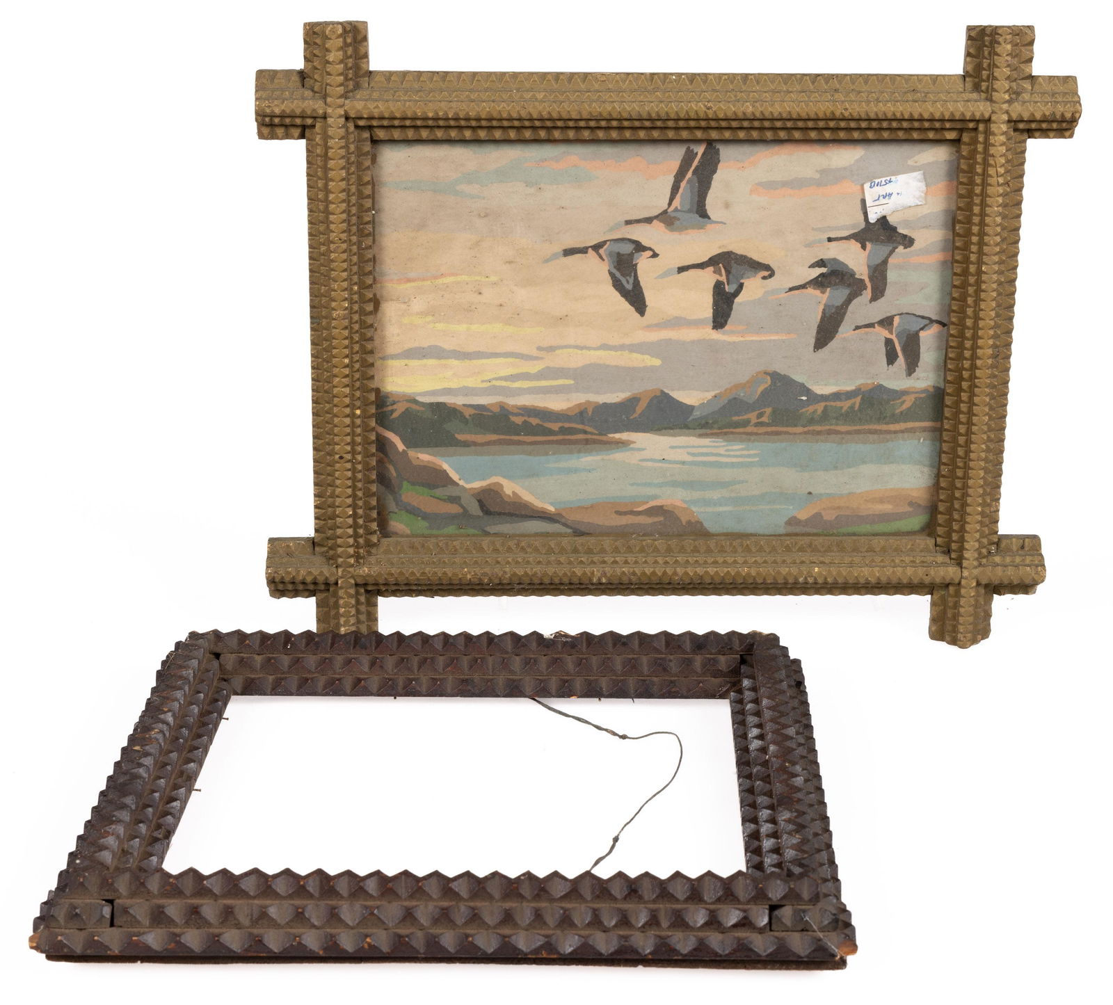 AMERICAN FOLK / TRAMP ART PICTURE FRAMES, LOT OF TWO (1 of 5)