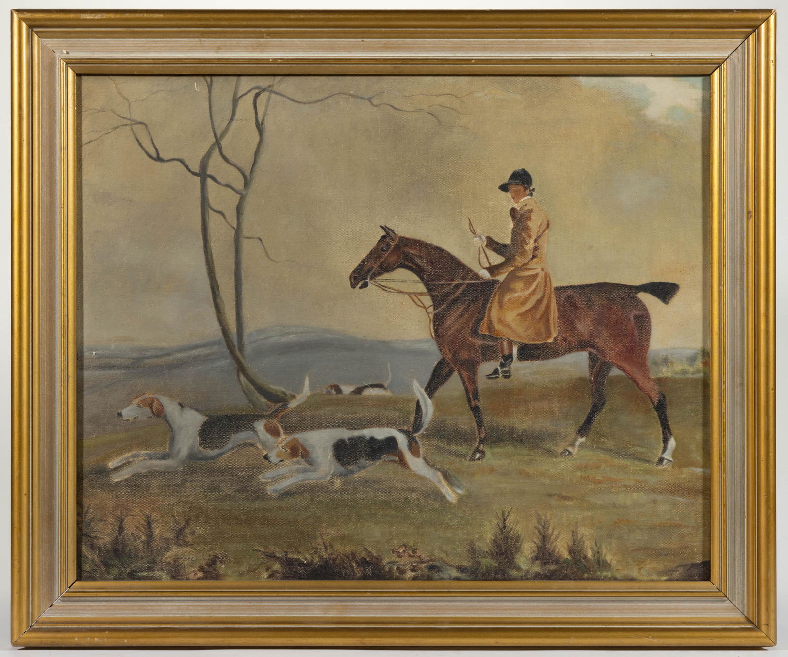 AMERICAN SCHOOL (20TH CENTURY) FOLK ART SPORTING SCENE (1 of 6)