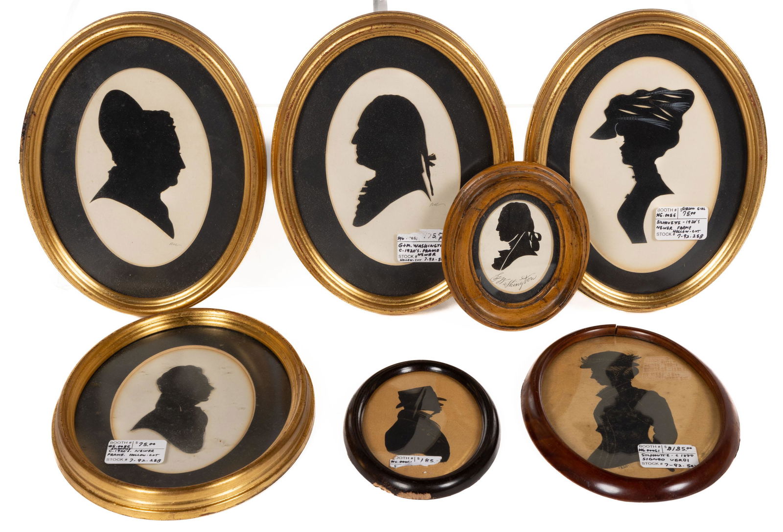 AMERICAN SCHOOL (20TH CENTURY) FOLK ART SILHOUETTES, LOT OF SEVEN (1 of 3)