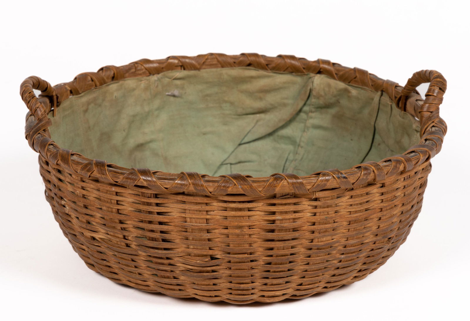 PAGE / ROCKINGHAM CO., SHENANDOAH VALLEY OF VIRGINIA STAVE-TYPE WOVEN-SPLINT SEWING BASKET (1 of 5)