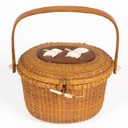 NANTUCKET LIGHTSHIP WOVEN-SPLINT FRIENDSHIP BASKET (1 of 5)