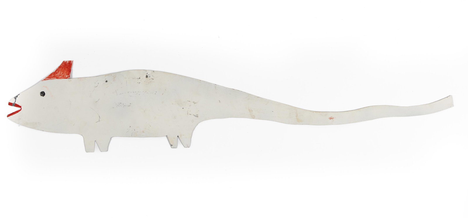 REUBEN AARON MILLER (GEORGIA, 1912-2006) OUTSIDER ART PAINTED SHEET-METAL FIGURE (1 of 2)