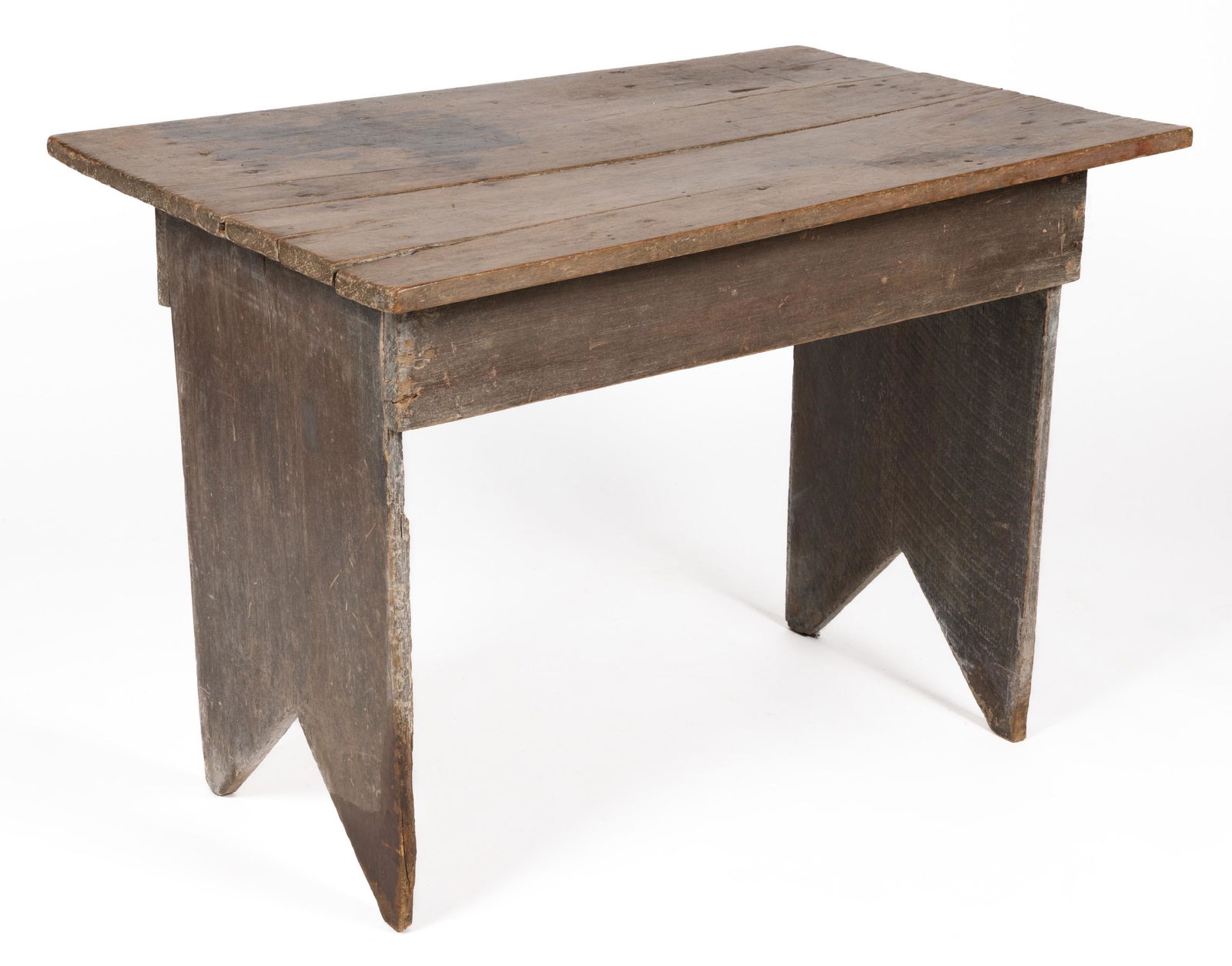 MID-ATLANTIC, POSSIBLY WESTERN MARYLAND, PAINTED POPLAR WATER / BUCKET BENCH (1 of 4)