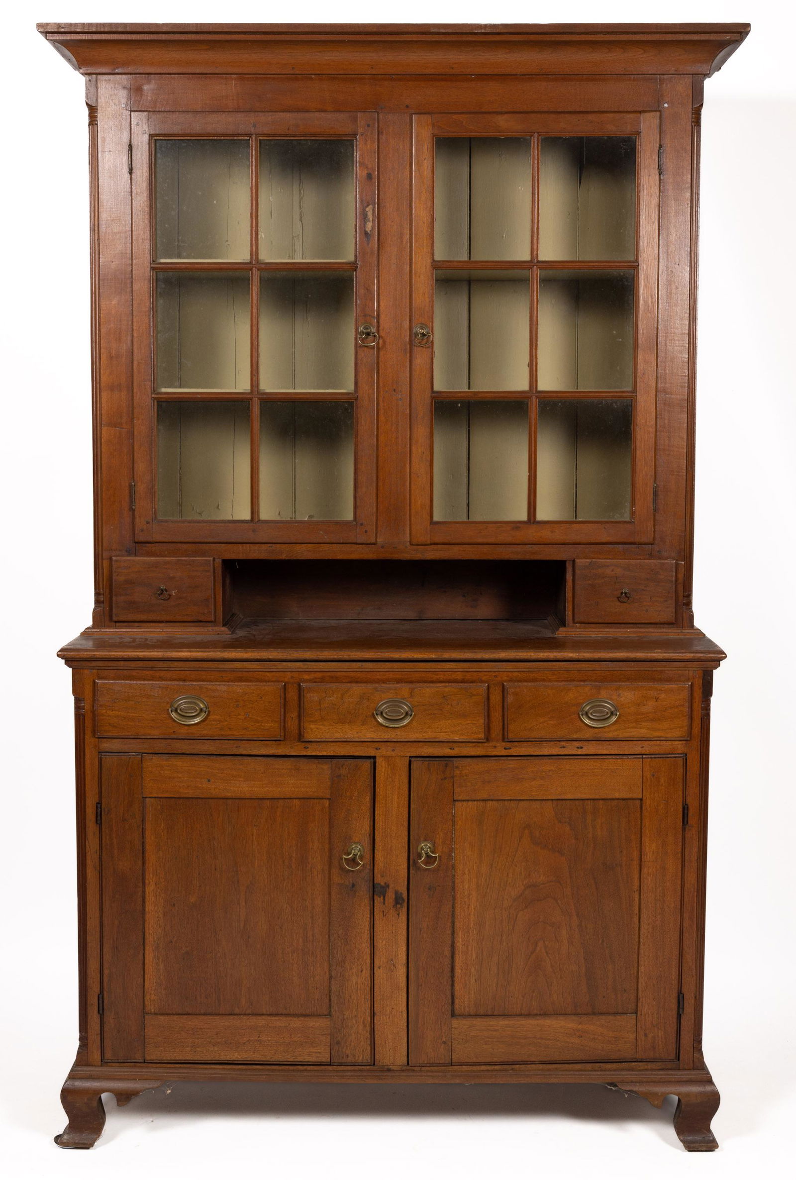 MID-ATLANTIC WALNUT STEP-BACK CUPBOARD (1 of 9)