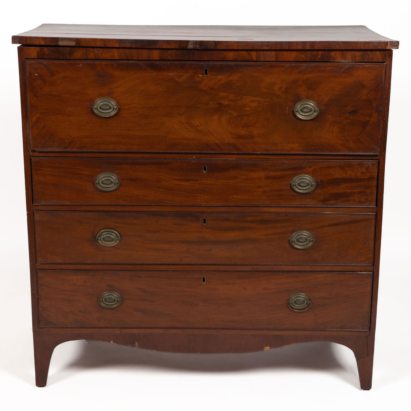 AMERICAN FEDERAL MAHOGANY CHEST OF DRAWERS (1 of 5)